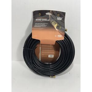 TERK RG6 QUAD Shield Coax Cable Black/White QS 100 - 100ft